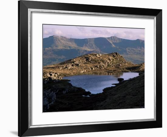 Small Lake with Cadair Idris Range Behind, Snowdonia National Park, Gwynedd, UK-Duncan Maxwell-Framed Photographic Print