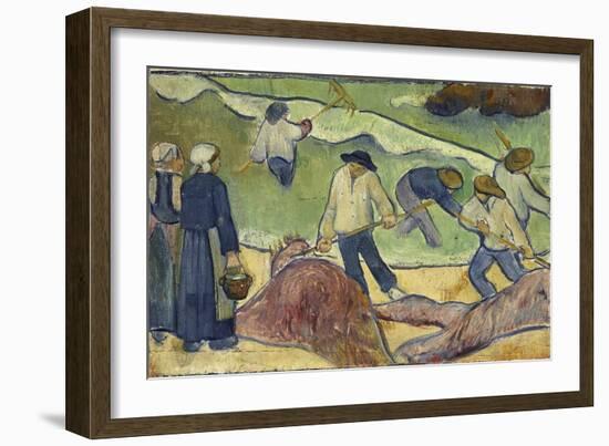 Small Landscape with Tang-Fishermen, by Serusier, Paul (1864-1927). Oil on Cardboard, C. 1889. Dime-Paul Serusier-Framed Giclee Print