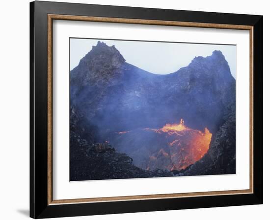 Small Lava Lake in Pit Crater, Pu'u O'o Cone, Kilauea Volcano, Big Island, Hawaii-Stocktrek Images-Framed Photographic Print