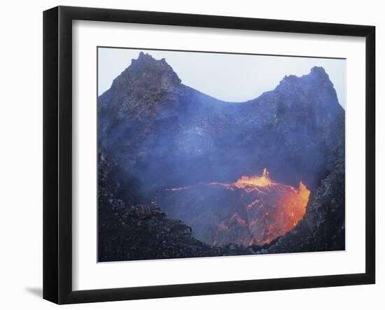 Small Lava Lake in Pit Crater, Pu'u O'o Cone, Kilauea Volcano, Big Island, Hawaii-Stocktrek Images-Framed Photographic Print