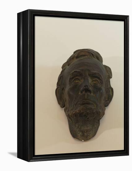 Small Mask of Abraham Lincoln is Made of Plaster and Painted to Look Patinated-James Wehn-Framed Premier Image Canvas