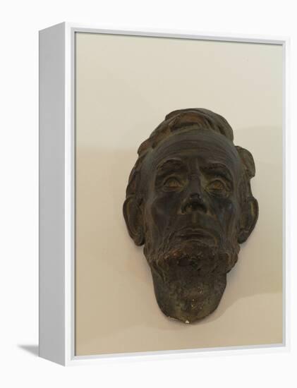 Small Mask of Abraham Lincoln is Made of Plaster and Painted to Look Patinated-James Wehn-Framed Premier Image Canvas