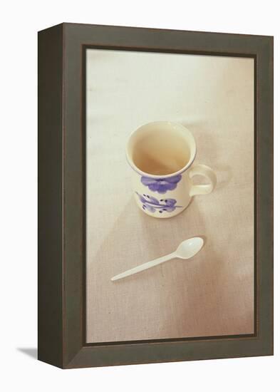 Small Mug and Plastic Spoon-Den Reader-Framed Premier Image Canvas