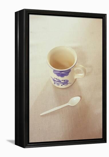 Small Mug and Plastic Spoon-Den Reader-Framed Premier Image Canvas