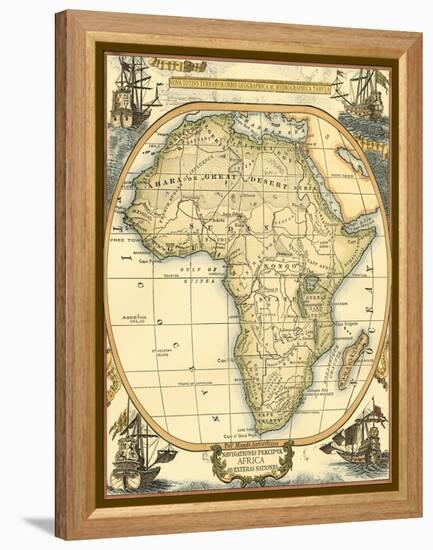 Small Nautical Map of Africa-Vision Studio-Framed Stretched Canvas