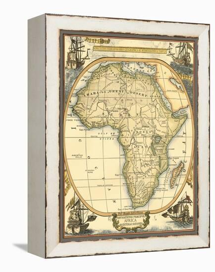 Small Nautical Map of Africa-Vision Studio-Framed Stretched Canvas