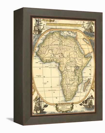 Small Nautical Map of Africa-Vision Studio-Framed Stretched Canvas