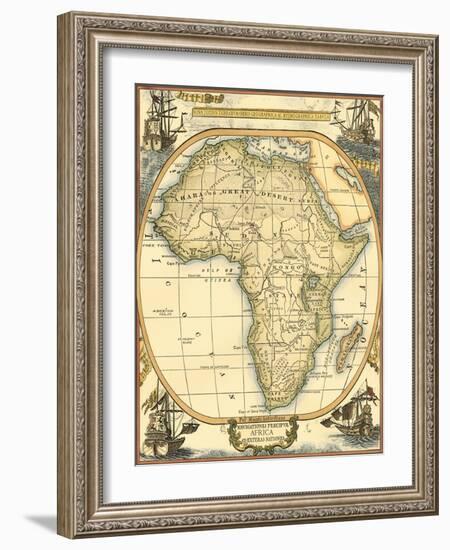 Small Nautical Map of Africa-Vision Studio-Framed Art Print