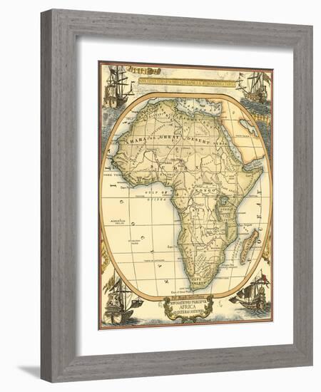 Small Nautical Map of Africa-Vision Studio-Framed Art Print