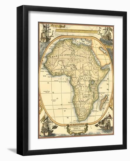 Small Nautical Map of Africa-Vision Studio-Framed Art Print