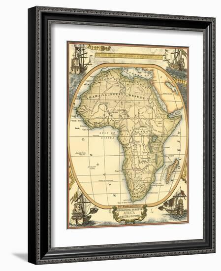 Small Nautical Map of Africa-Vision Studio-Framed Art Print