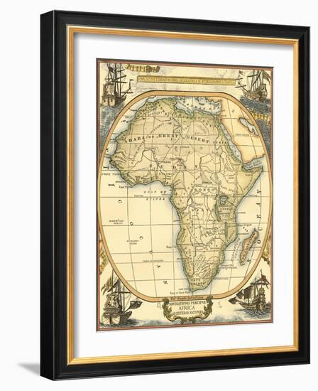 Small Nautical Map of Africa-Vision Studio-Framed Art Print