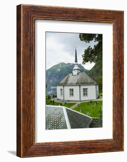 Small Octagonal Church in the Village of Geiranger, Norway, Scandinavia, Europe-Amanda Hall-Framed Photographic Print