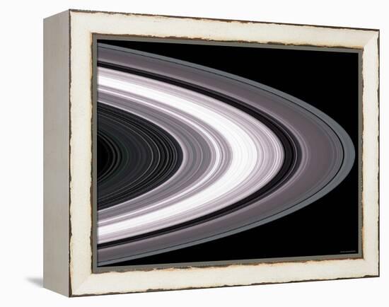 Small Particles in Saturn'S Rings-Stocktrek Images-Framed Premier Image Canvas