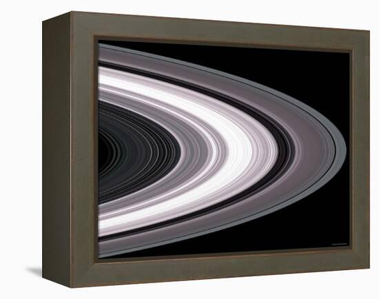 Small Particles in Saturn'S Rings-Stocktrek Images-Framed Premier Image Canvas