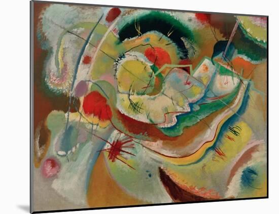 Small Picture with Yellow, 1914-Wassily Kandinsky-Mounted Giclee Print