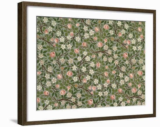 Small Pink and White Flower Wallpaper Design-William Morris-Framed Premium Giclee Print