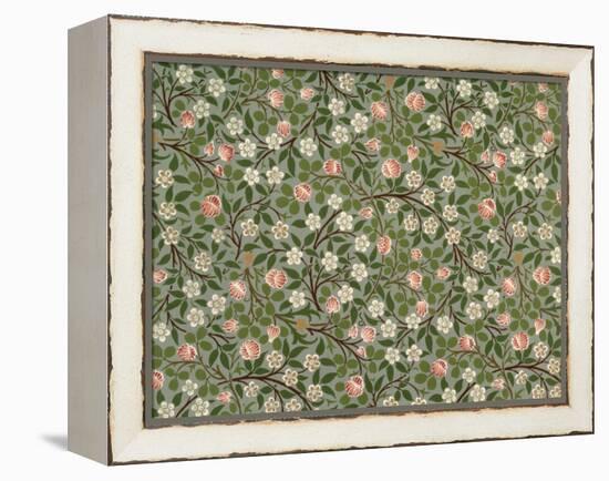 Small Pink and White Flower Wallpaper Design-William Morris-Framed Premier Image Canvas