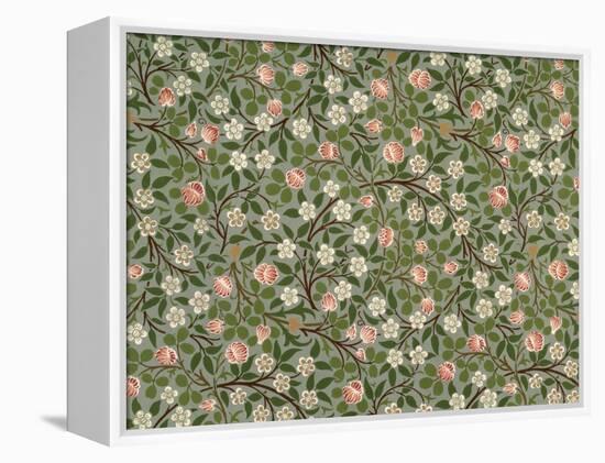 Small Pink and White Flower Wallpaper Design-William Morris-Framed Premier Image Canvas