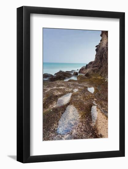 Small pool on coastline at turtle beach, Ras Al Jinz Turtle Reserve, Al Hadd, Oman-Jan Miracky-Framed Photographic Print