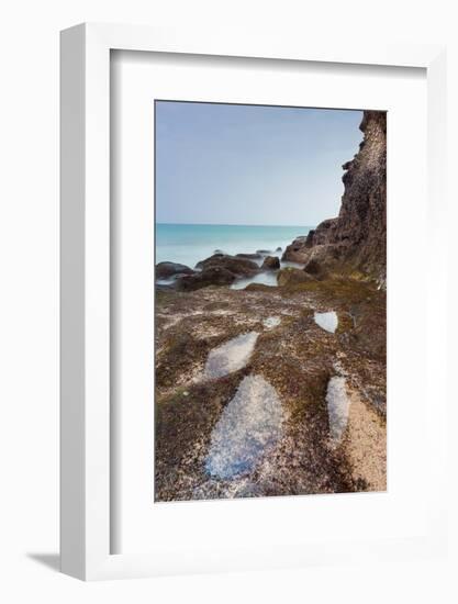 Small pool on coastline at turtle beach, Ras Al Jinz Turtle Reserve, Al Hadd, Oman-Jan Miracky-Framed Photographic Print