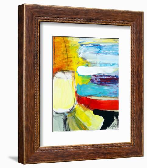 Small Pot by the Painted Sea-Joan Davis-Framed Art Print