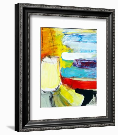 Small Pot by the Painted Sea-Joan Davis-Framed Art Print