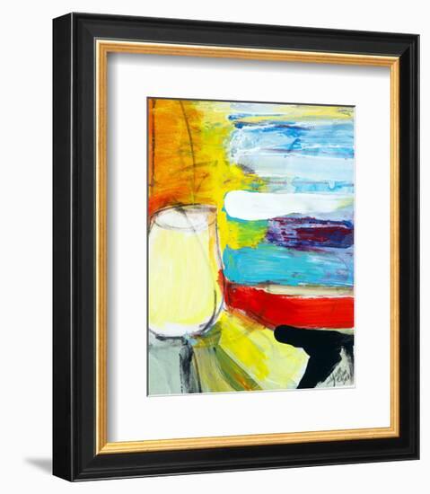 Small Pot by the Painted Sea-Joan Davis-Framed Art Print