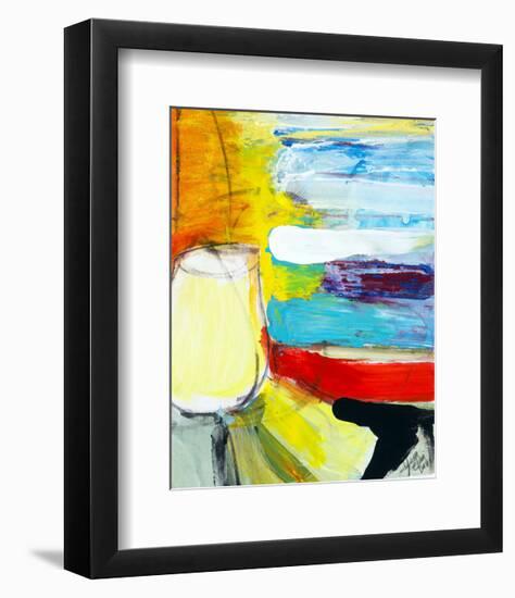 Small Pot by the Painted Sea-Joan Davis-Framed Art Print