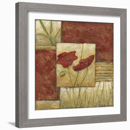 Small Red Lacquer Collage I-Chariklia Zarris-Framed Art Print