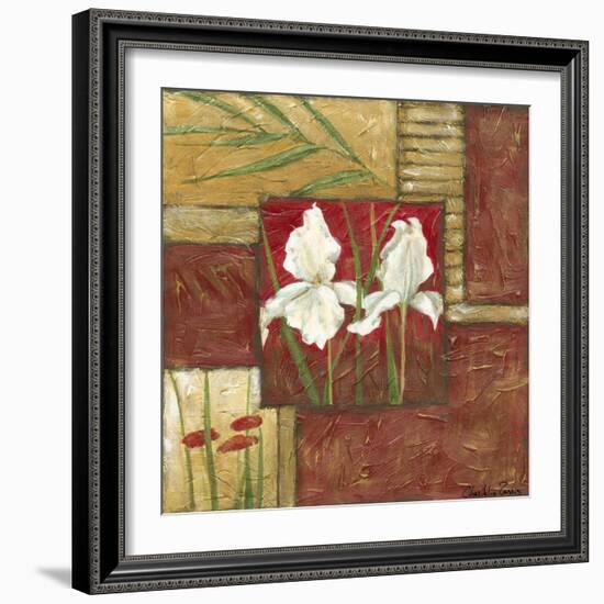 Small Red Lacquer Collage II-Chariklia Zarris-Framed Art Print