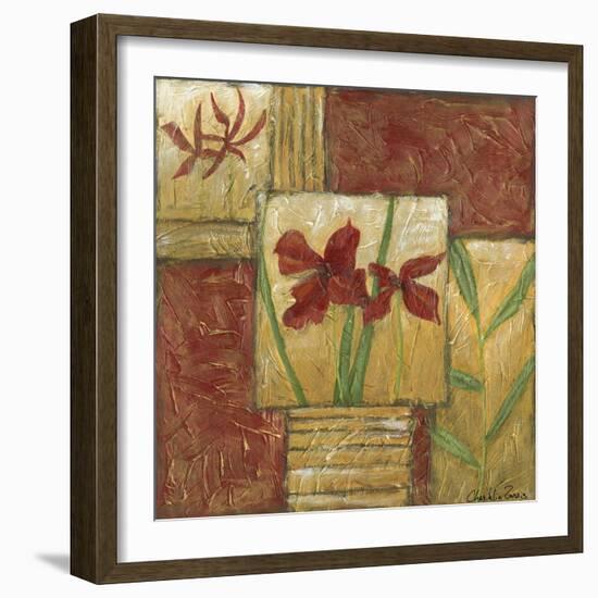 Small Red Lacquer Collage III-Chariklia Zarris-Framed Art Print