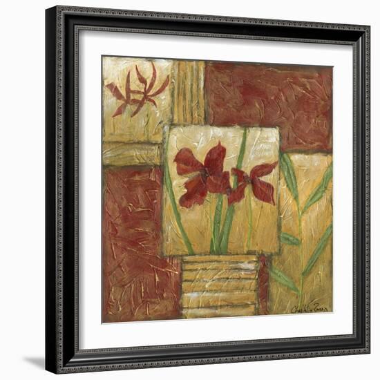 Small Red Lacquer Collage III-Chariklia Zarris-Framed Art Print