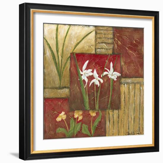 Small Red Lacquer Collage IV-Chariklia Zarris-Framed Art Print