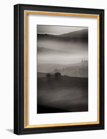 Small Rock Shed in the Vineyards in the Rolling Hills of Tuscany-Terry Eggers-Framed Photographic Print