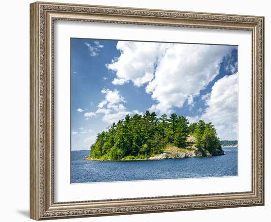 Small Rocky Island in Georgian Bay near Parry Sound, Ontario, Canada.-elenathewise-Framed Photographic Print