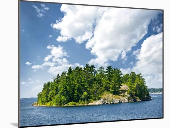 Small Rocky Island in Georgian Bay near Parry Sound, Ontario, Canada.-elenathewise-Mounted Photographic Print
