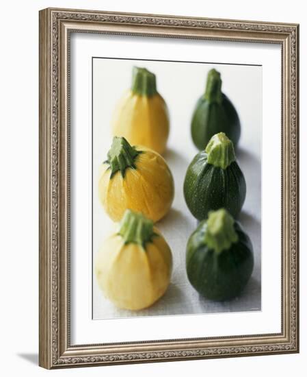 Small, Round, Yellow and Green Courgettes-Debi Treloar-Framed Photographic Print