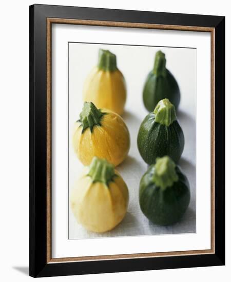Small, Round, Yellow and Green Courgettes-Debi Treloar-Framed Photographic Print