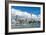 Small sailboats cruise in Auckland harbour in front of the city skyline, Auckland, New Zealand-Logan Brown-Framed Photographic Print