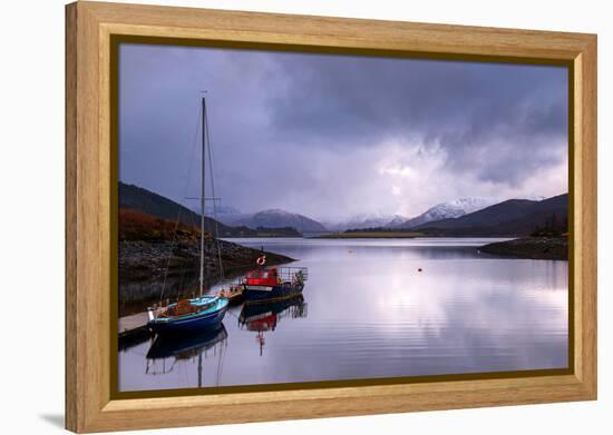 Small Sailboats on the Bank of Loch Leven. Glencoe Scotland UK-Tracey Whitefoot-Framed Premier Image Canvas