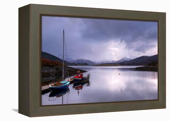 Small Sailboats on the Bank of Loch Leven. Glencoe Scotland UK-Tracey Whitefoot-Framed Premier Image Canvas