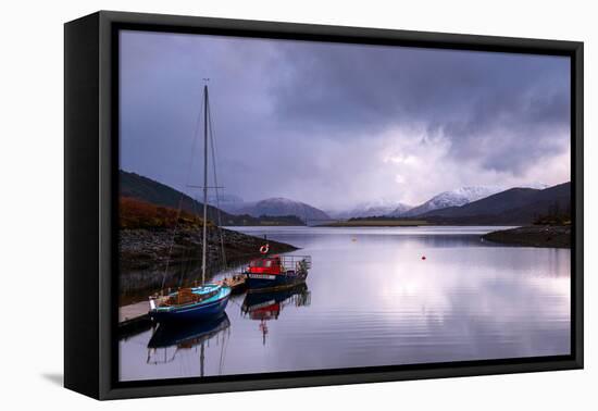 Small Sailboats on the Bank of Loch Leven. Glencoe Scotland UK-Tracey Whitefoot-Framed Premier Image Canvas
