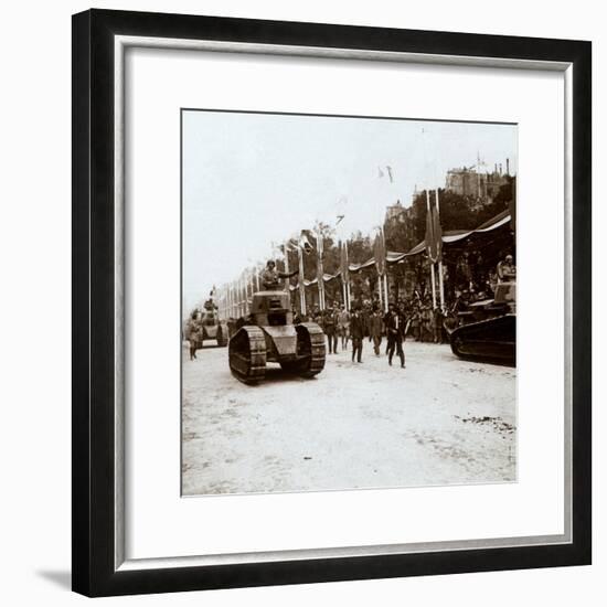 Small tanks, victory parade, Paris, France, c1918-c1919-Unknown-Framed Photographic Print