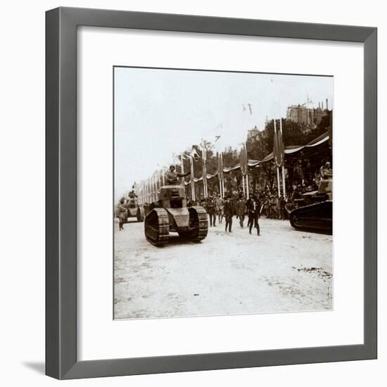 Small tanks, victory parade, Paris, France, c1918-c1919-Unknown-Framed Photographic Print