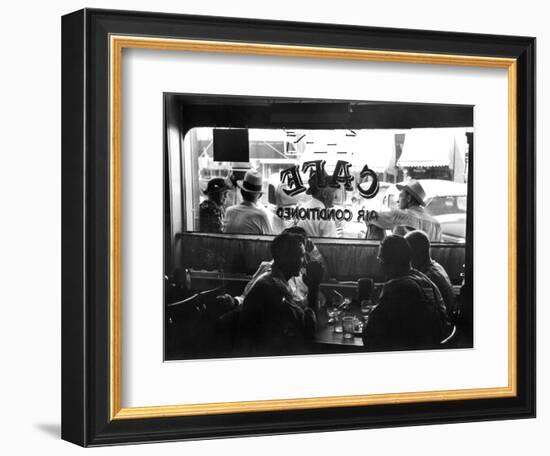 Small Town Cafe, 1941-Russell Lee-Framed Photographic Print