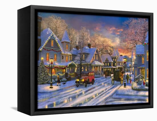 Small Town Christmas-Dominic Davison-Framed Stretched Canvas
