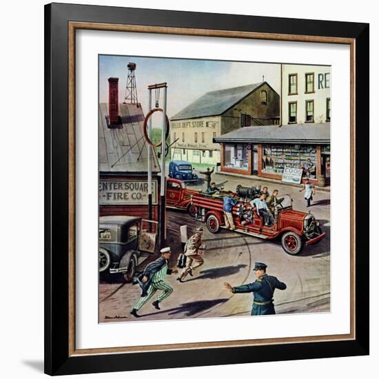 "Small Town Fire Company," May 14, 1949-Stevan Dohanos-Framed Giclee Print