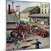 "Small Town Fire Company," May 14, 1949-Stevan Dohanos-Mounted Giclee Print