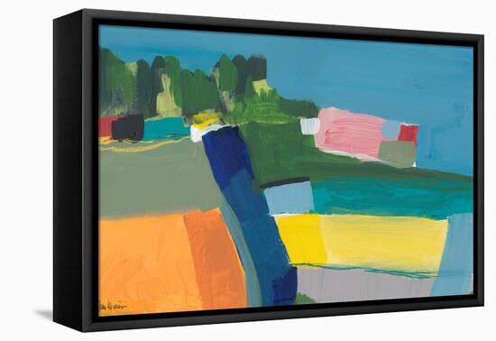 Small Town On a Hill No. 2-Jan Weiss-Framed Stretched Canvas